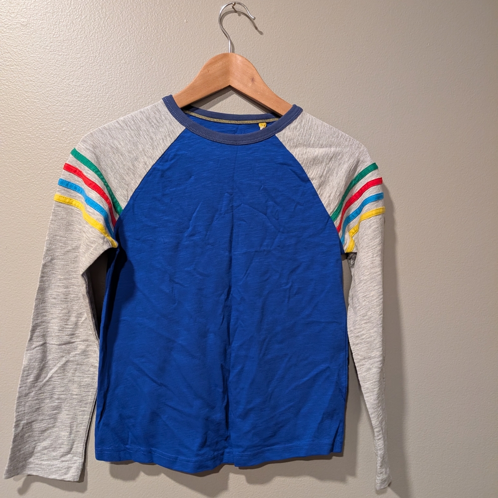Blue and Gray Kids Long Sleeve Shirt